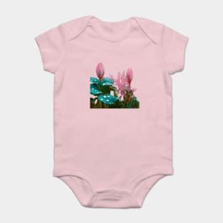 Vibrant Pink Flowers with Pointed Petals Baby Bodysuit
